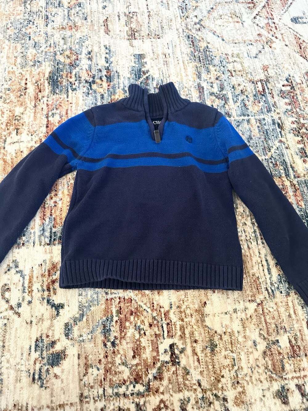 Chaps 1/4 Quarter Zip Mock Neck Pullover Sweater Size 5